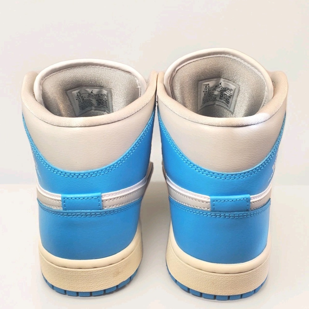 Nike Air Jordan 1 Mid Dark Powder Blue White Grey BQ6472-400 Women's Size 8.5 - Picture 4 of 12